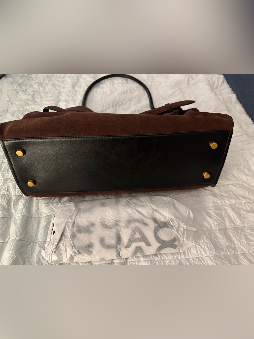 NWT Marc Jacobs THE SUEDE DAKOTA SATCHEL Dark Brown - Picture 5 of 15
